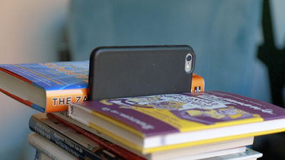Phone setup between two books