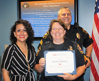 Sgt. Heather Walleck Recognized by UTSA Staff Council