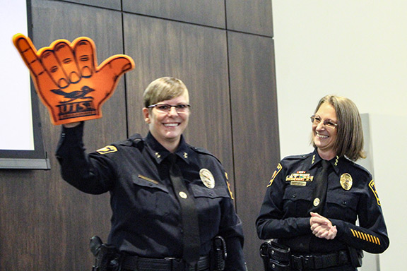 Lemmonds pictured with UTSA Police Chief