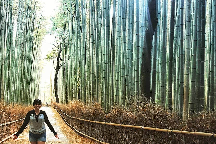 Salma Gomez '16 explores the Bamboo Forest, Arahiyama, Kyoto, Japan. It's been called one of the most beautiful groves on earth.