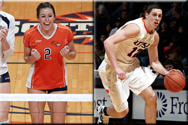 Kelsey Jewasko (volleyball) and sophomore Jeromie Hill (men's basketball)