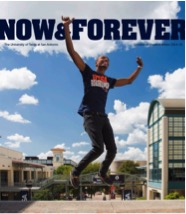 Now and Forever Cover Male Student Jumping