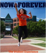 Now and Forever Cover Female Student Jumping