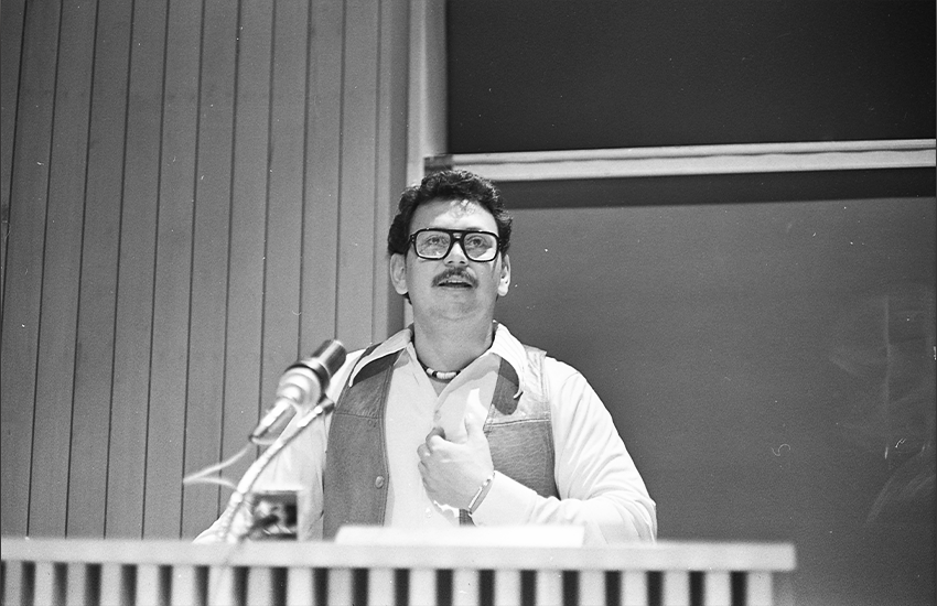 Zavala County Judge José Angel Gutiérrez speaks at UTSA