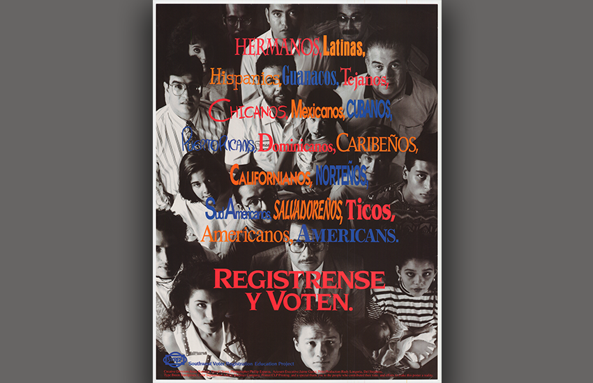 Registrense y Voten, a registration drive poster