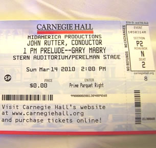 Carnegie Hall Ticket