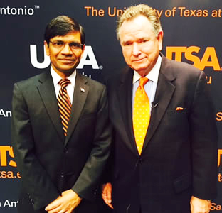 UTSA Vice President for Research Mauli Agrawal and Cytocentrics CEO Dr. Jim Garvin