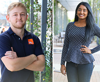 UTSA students Ryder Billo and Manojna Kintada benefit from Alumni Association scholarships