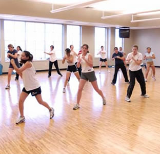 exercising at Campus Rec