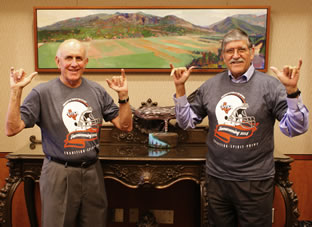 Coach Larry Coker and President Ricardo Romo