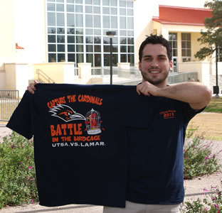 student and t-shirt