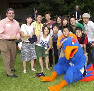 President, students and Rowdy Roadrunner