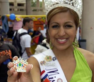 Top: President Ricardo Romo greets Miss Fiesta <b>San Antonio</b> Abigail Garcia. - missfiesta06