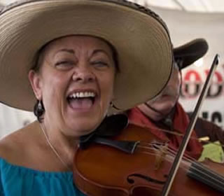 woman smiles