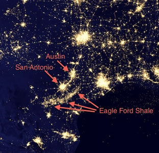 Eagle Ford Shale from space
