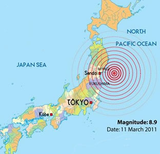 tohoku earthquake map