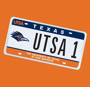UTSA license plate