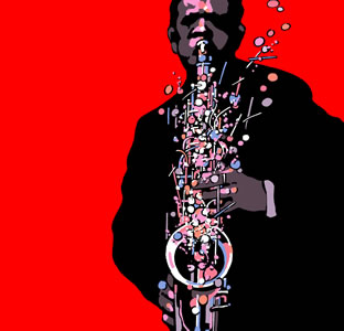 saxophone and player