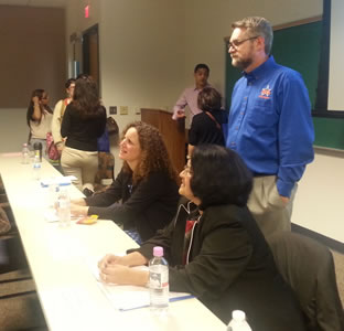UTSA Assistant Vice President for P-20 Initiatives Joseph Kulhanek and staff members answer questions from the public
