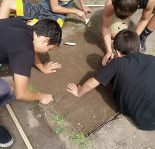 mock dig at archaeology camp