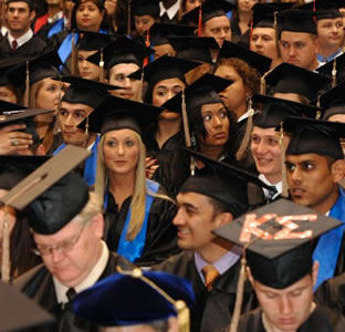 students at graduation