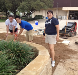 students at work