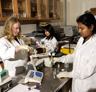 UTSA students in lab