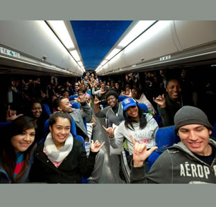students on bus