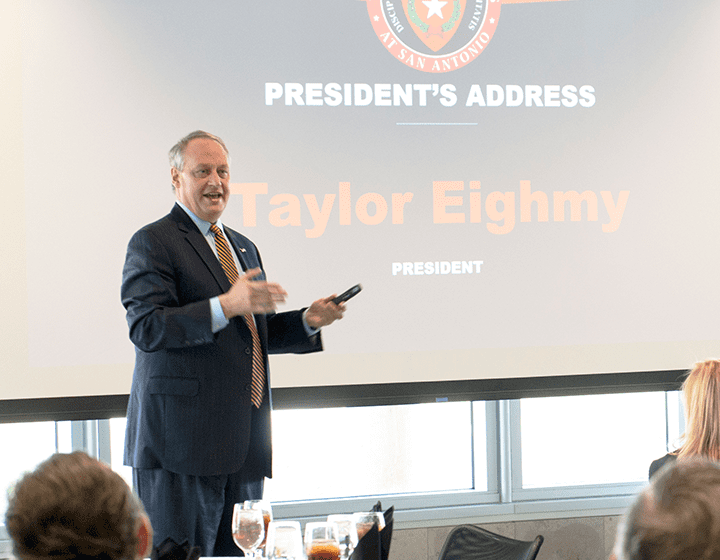 Eighmy also acquires funding and commitments to launch a major expansion of the Downtown Campus, adding a National Security Collaboration Center and a School of Data Science.