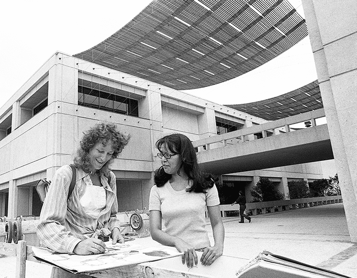 UTSA’s Bridge of Love, linking the arts and the sciences buildings, is reportedly a place to find love.