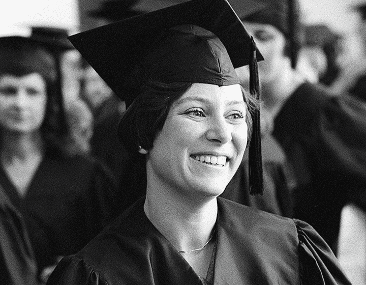 Tholen on her graduation day, May 16, 1976.