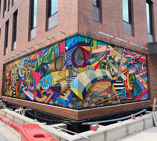 Mark Hogensen mural installation on San Pedro I