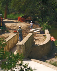 Archaeologists' dig site