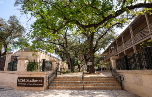 Steps up to the Southwest Campus