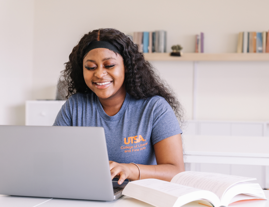 Student on laptop