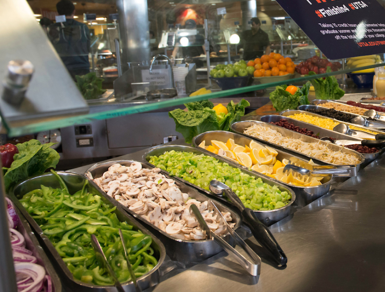 On-Campus Dining options of food