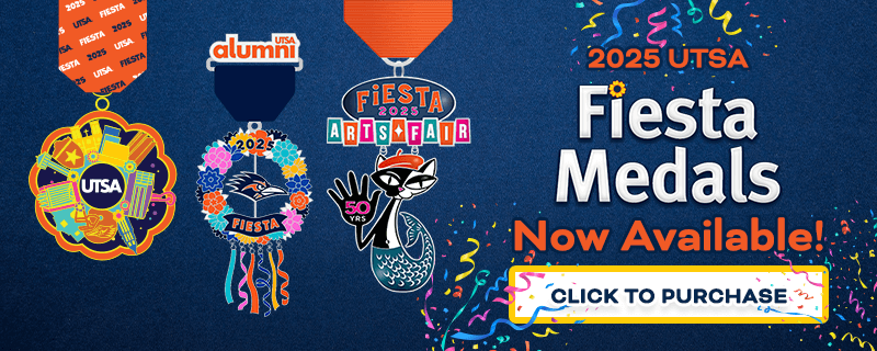 2025 UTSA Fiesta Medals are now available! Click to purchase at utsa.edu/fiesta/medals.