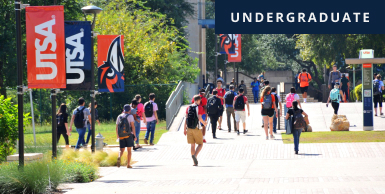 Students walking campus