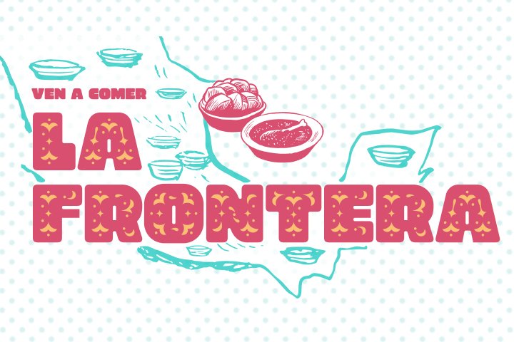 Illustration of Central America with traditonal food graphics