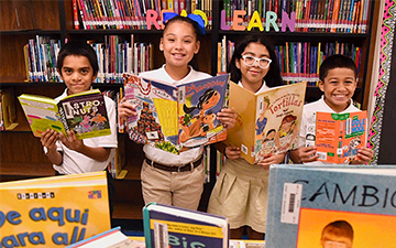 Children reading books