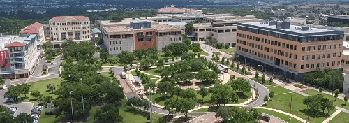 Aerial view of buildings on Main Campus