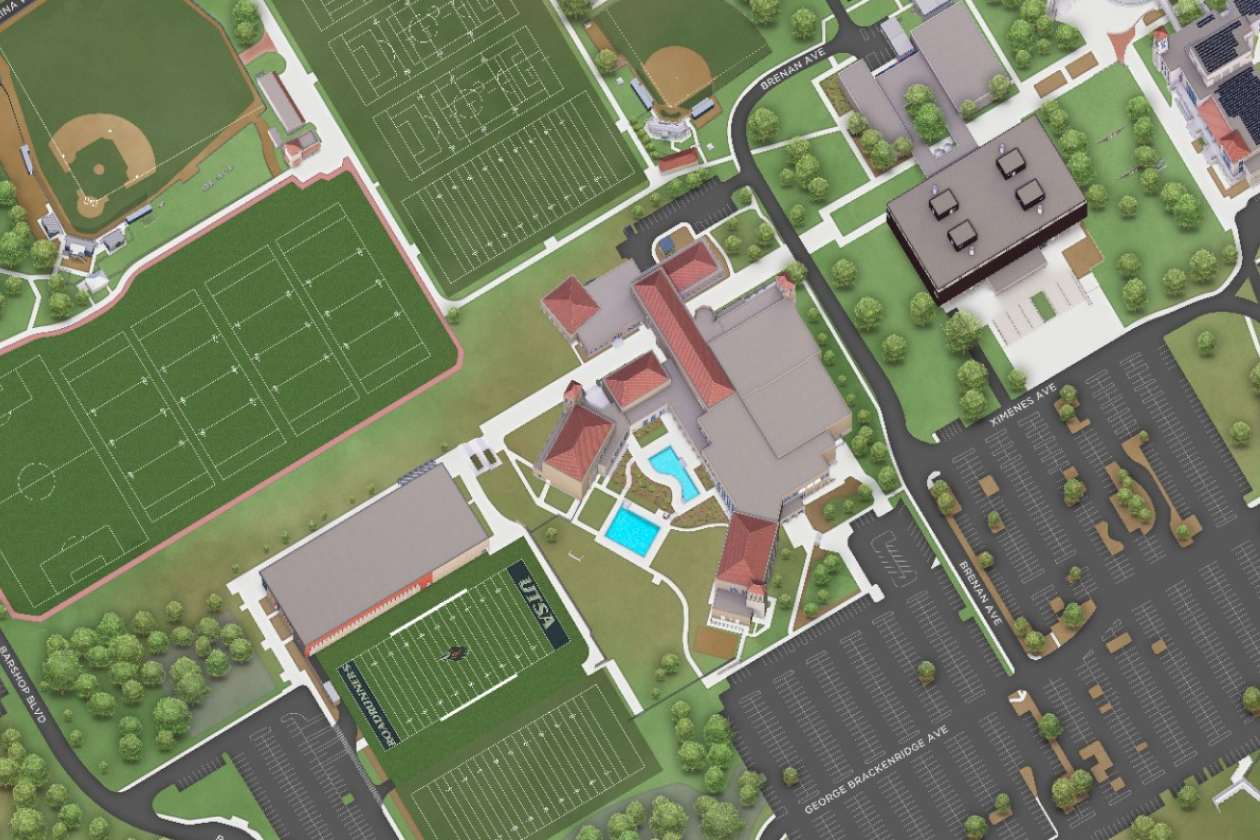 Stylized map of campus