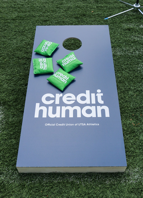 Credit Human themed corn hole board