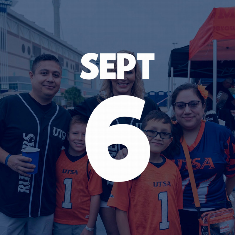 Family outside alamodome ready for a UTSA football game
