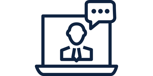 Icon of a alumni on a video call