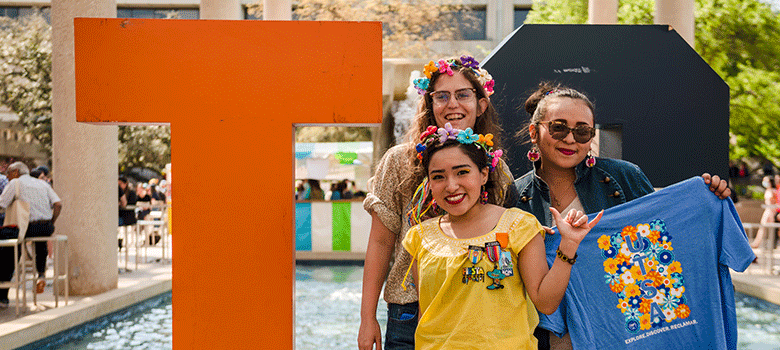 Students celebrating fiesta on campus