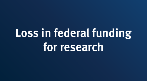 Loss in federal funding for research