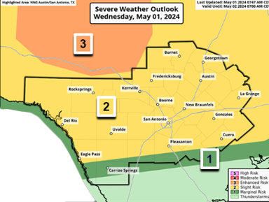 Risk and Emergency Management Weather Notice: Potential for Excessive Rainfall this Afternoon