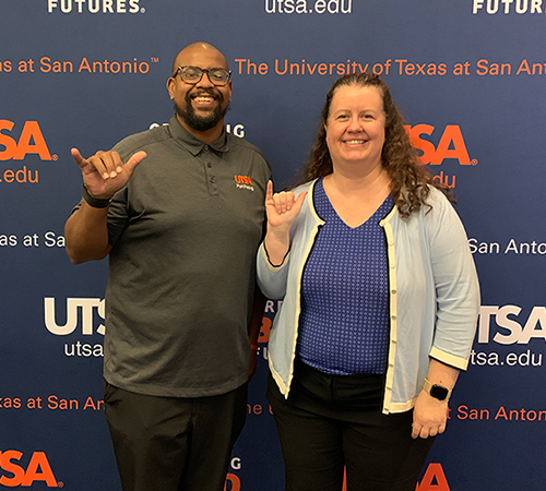 BA Impact Award winner Bruce Williams with Senior Associate Vice President Sheri Hardison