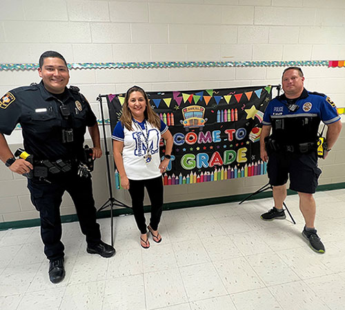 UTSA Public Safety supporting meet the teacher night at May Elementary